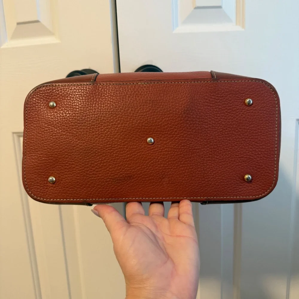 RARE Dooney Bourke Satchel Handbag Pebble Grain Leather Brenna Saddle Purse Bag